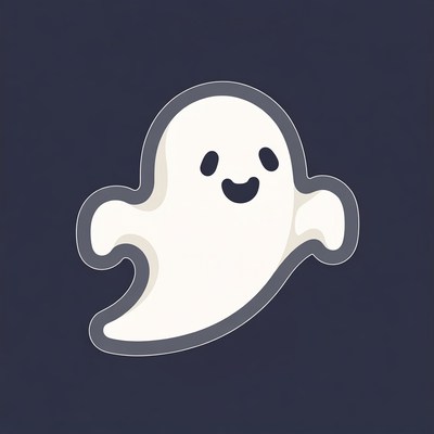 Cute smiling ghost illustration
