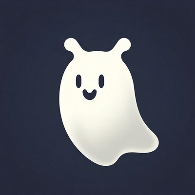 Cute smiling ghost illustration
