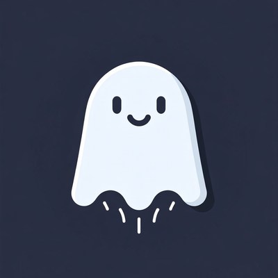 Cute smiling ghost illustration