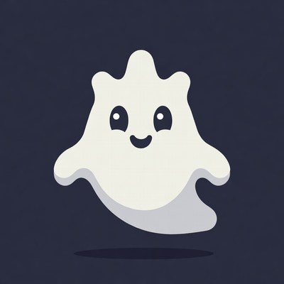 Cute cartoon ghost floating
