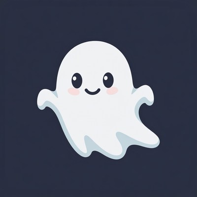 Cute smiling ghost illustration