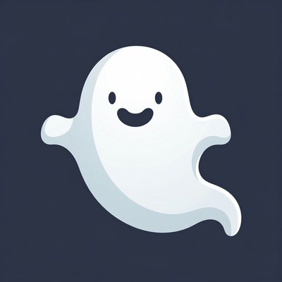 Cute smiling ghost illustration