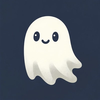 Cute smiling ghost illustration