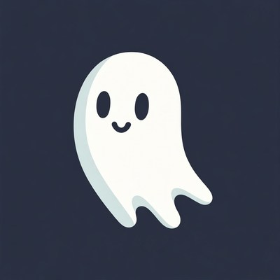 Cute smiling ghost illustration