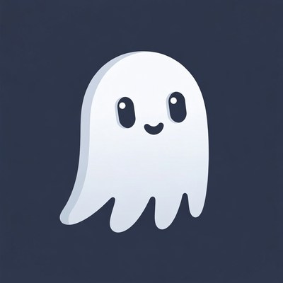 Cute cartoon ghost smiling