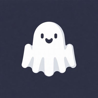Cute smiling ghost illustration