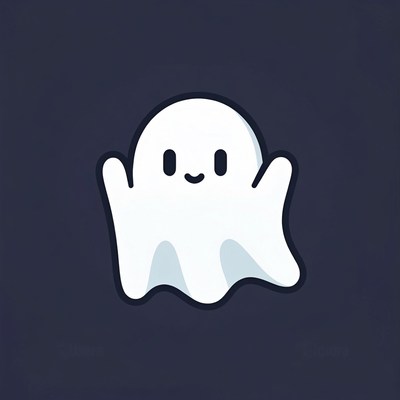 Cute cartoon ghost waving