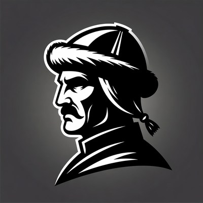 Side Profile Warrior with Fur Hat