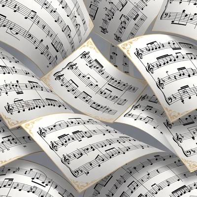 Flying Sheet Music Notes