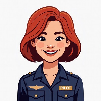 Female Pilot Illustration