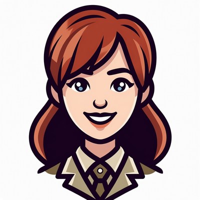 Smiling woman in suit illustration
