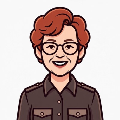 Smiling red-haired woman in uniform