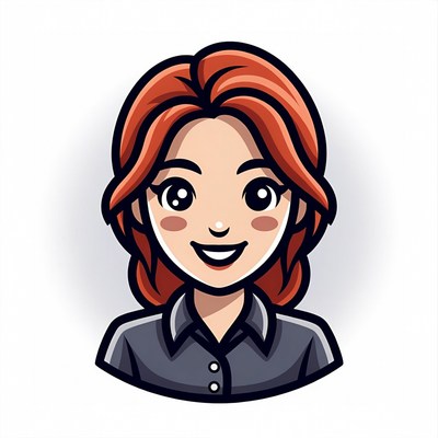 Smiling redhead woman illustration