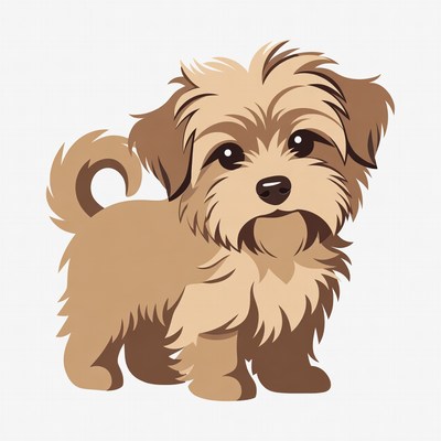 Cute fluffy puppy illustration