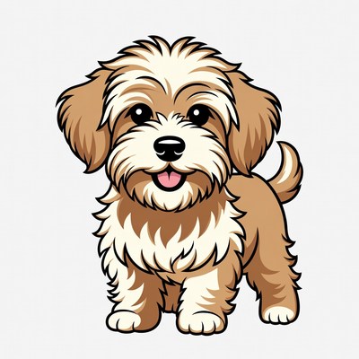 Cute fluffy puppy illustration
