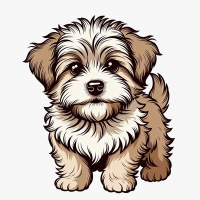 Cute Shih Tzu Puppy Illustration