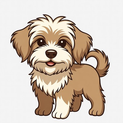 Cute Shih Tzu puppy illustration