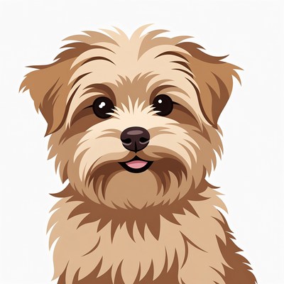 Cute fluffy dog illustration