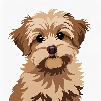 Cute fluffy dog illustration