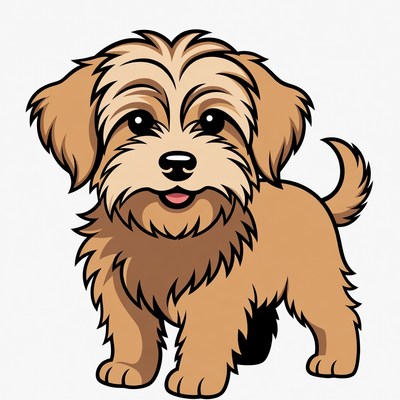 Cute fluffy puppy illustration