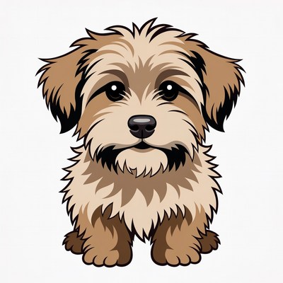Cute fluffy puppy illustration