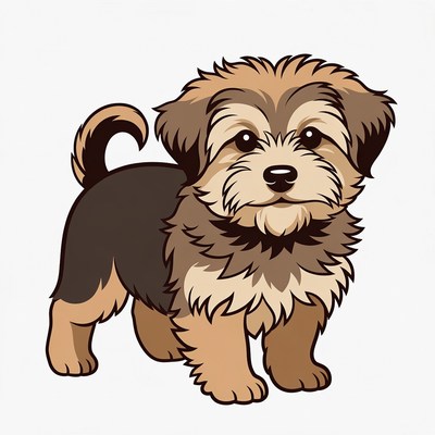 Cute fluffy puppy illustration