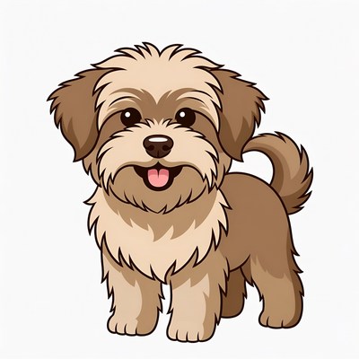 Cute Shih Tzu puppy illustration