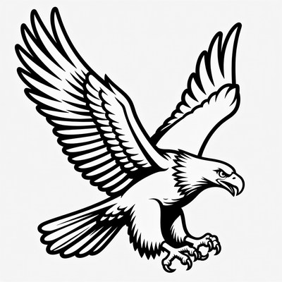 Flying Eagle Outline Illustration