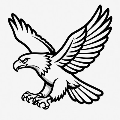 Bald Eagle Flying Silhouette