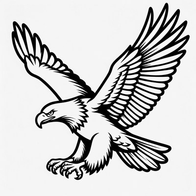 Bald eagle flying clipart
