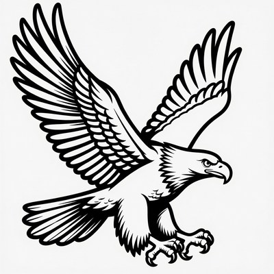 Bald Eagle Flying Outline