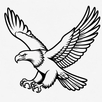 Bald Eagle Flying Outline