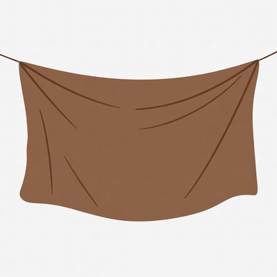 Brown cloth draped on clothesline