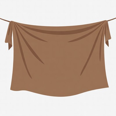 Brown Cloth Hanging on Clothesline