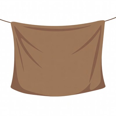 Brown cloth hanging on ropes