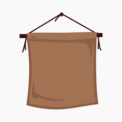 Brown Hanging Banner Illustration