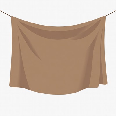 Brown fabric draped on clothesline