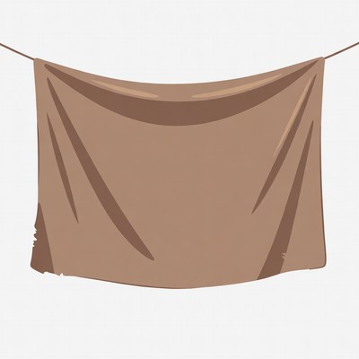 Brown tarp hanging on clothesline