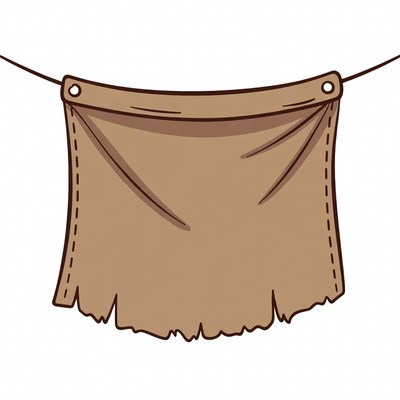 Blank Brown Cloth Banner Hanging