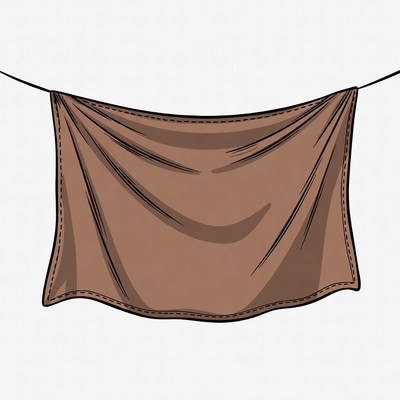 Brown cloth hanging on clothesline