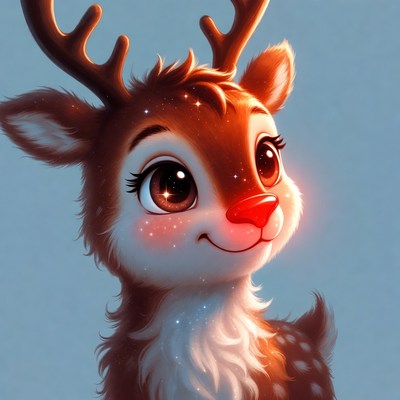 Cute Rudolph Reindeer Illustration
