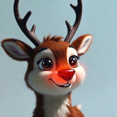 Cute Rudolph Reindeer Illustration