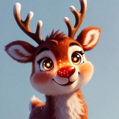 Cute Christmas Reindeer Illustration