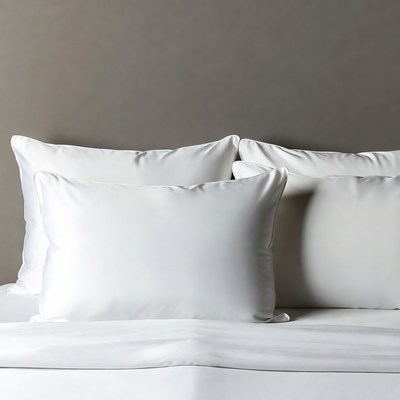 White Pillows on Bed