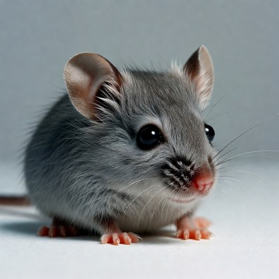 Cute gray baby mouse