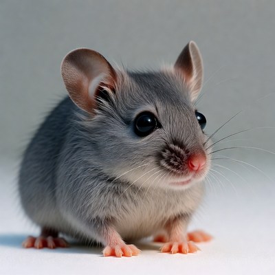 Cute gray baby mouse