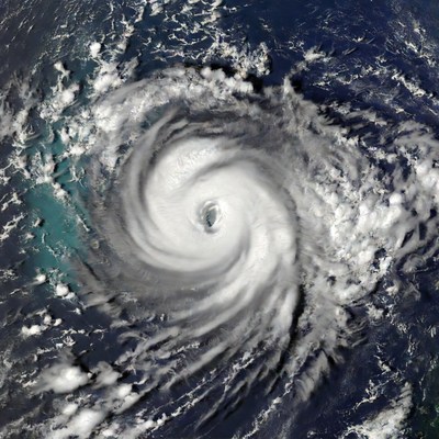 Massive hurricane over ocean