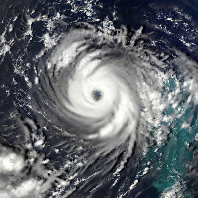 Massive hurricane over ocean