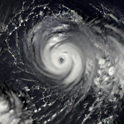 Massive hurricane eye from space