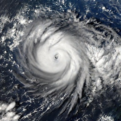 Massive hurricane over ocean